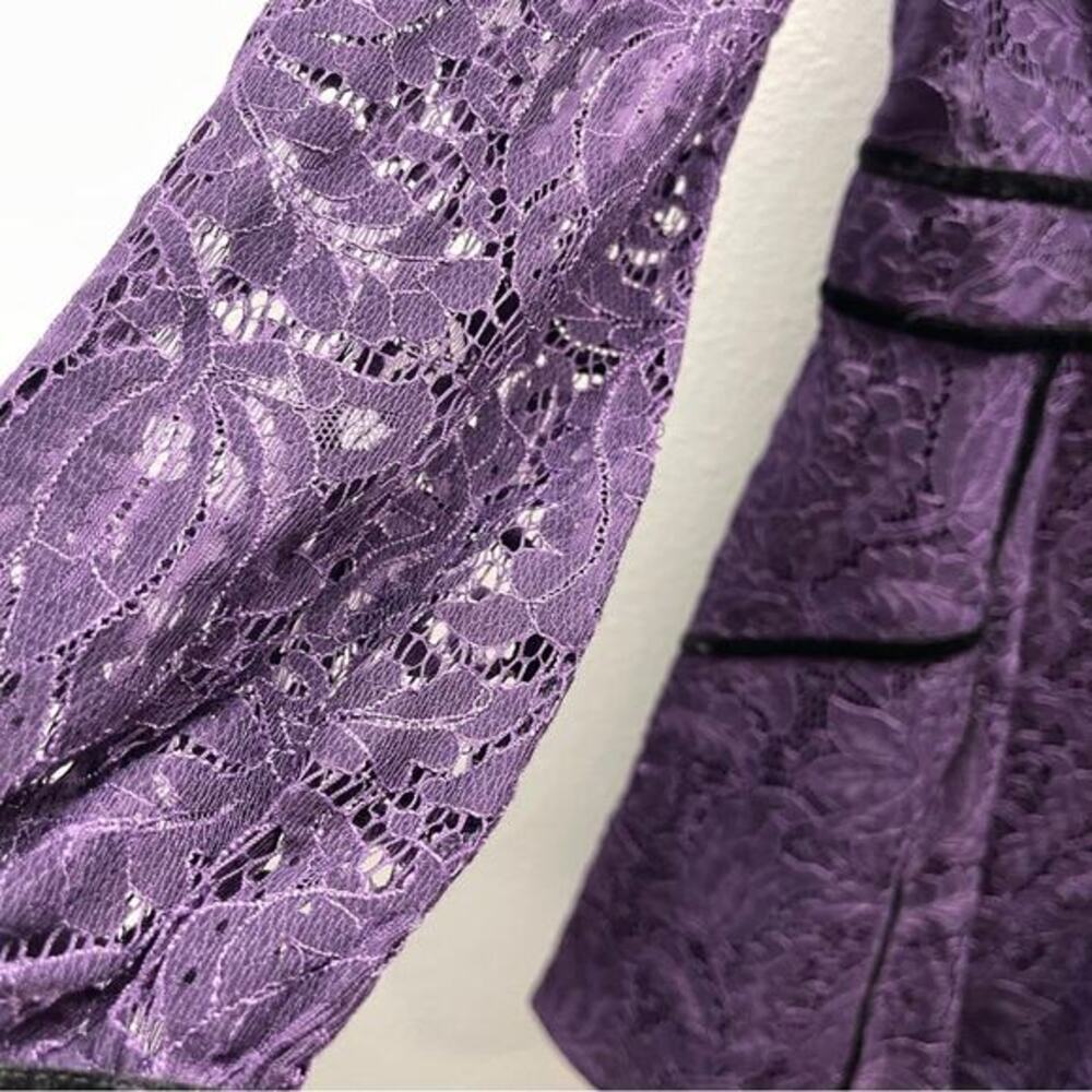 Juicy Couture Purple Lace Dress Black Velvet Trim Mini Black Label‎ - Picture 5 of 13